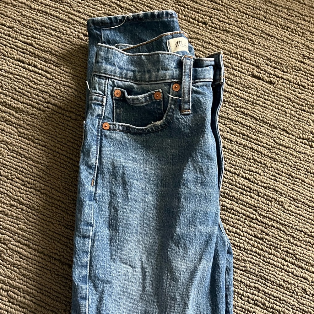 Madewell straight leg blue jeans!